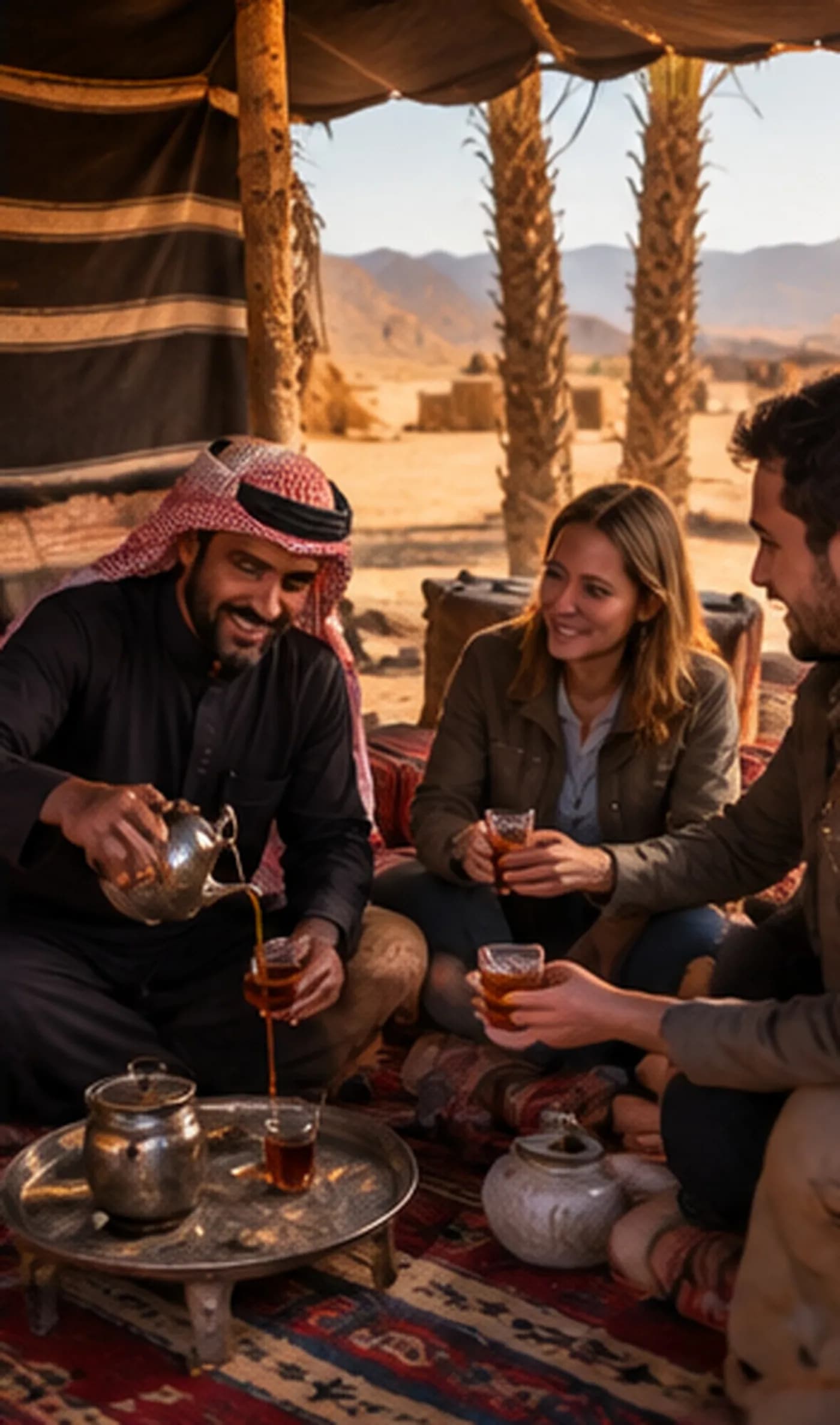 Welcome tea with a Bedouin host