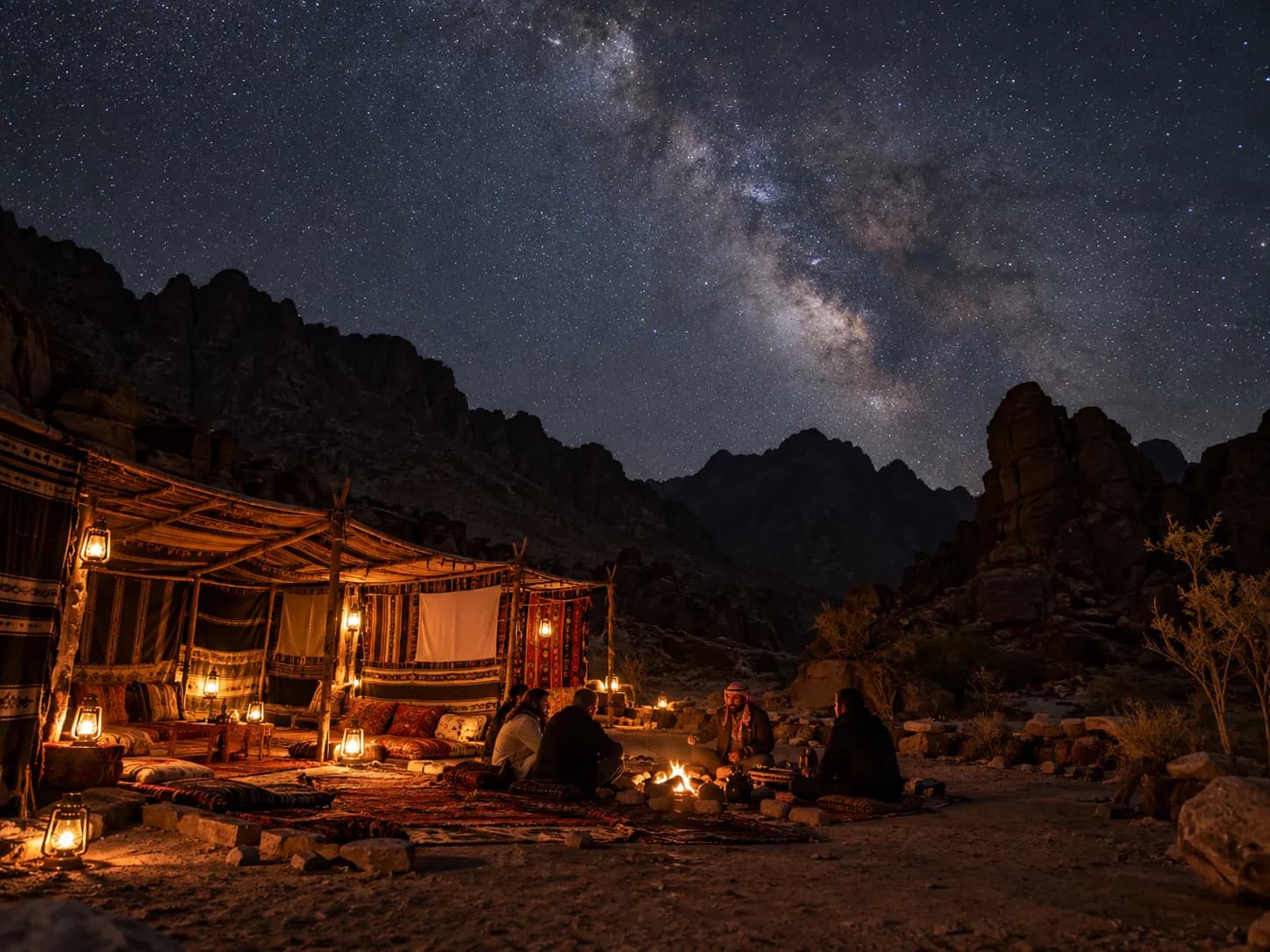 The camp under the Milky Way