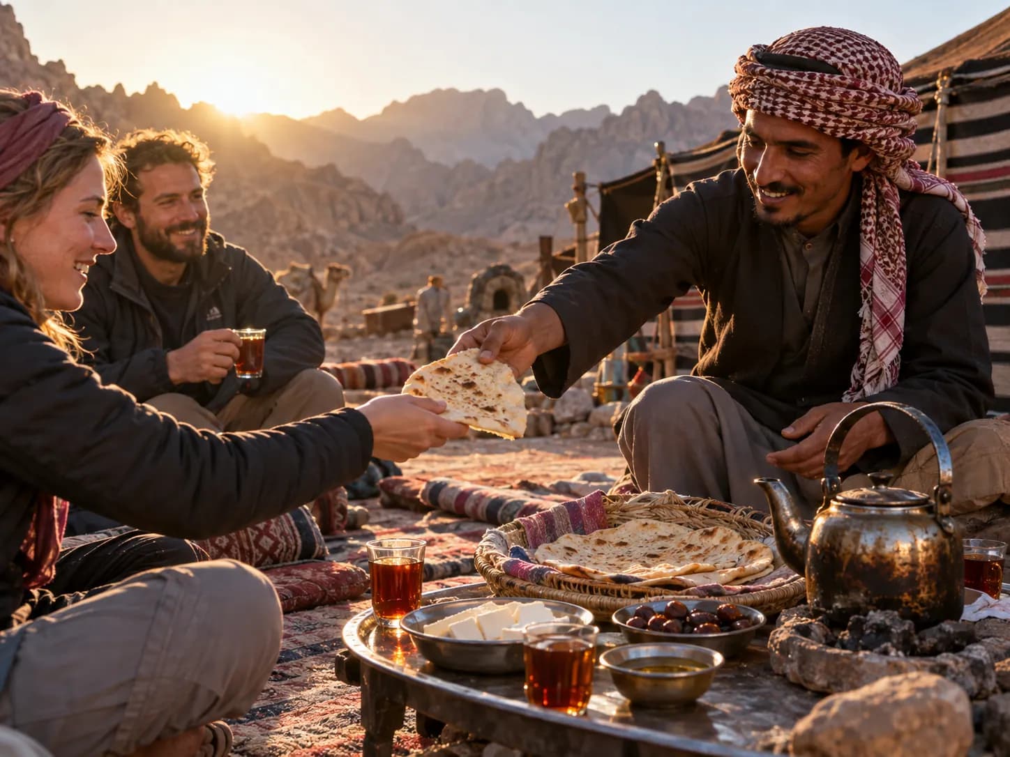 Breakfast and tea with the Bedouin host