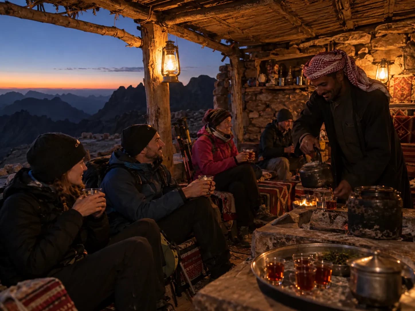 Tea at a Bedouin stop on the way up