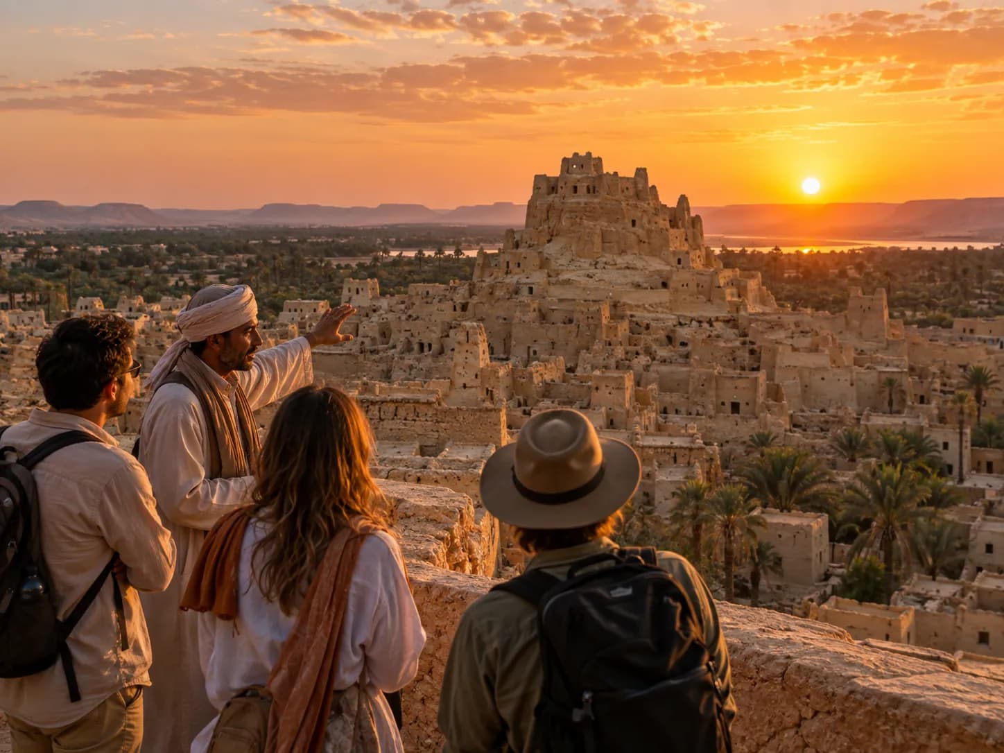 Watching the sunset over the old town of Shali
