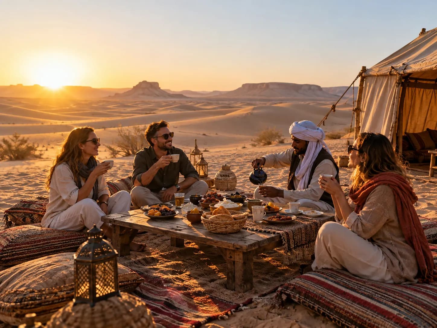 Breakfast at the Sand Sea camp